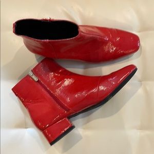 Red patten boots
